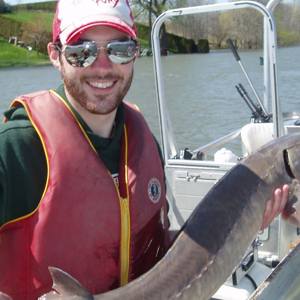 Jeff Beardsall, with an Atlantic Sturgeon tl_files/sites/cel/Our Team Photos/Jeff-sturgeon.JPG